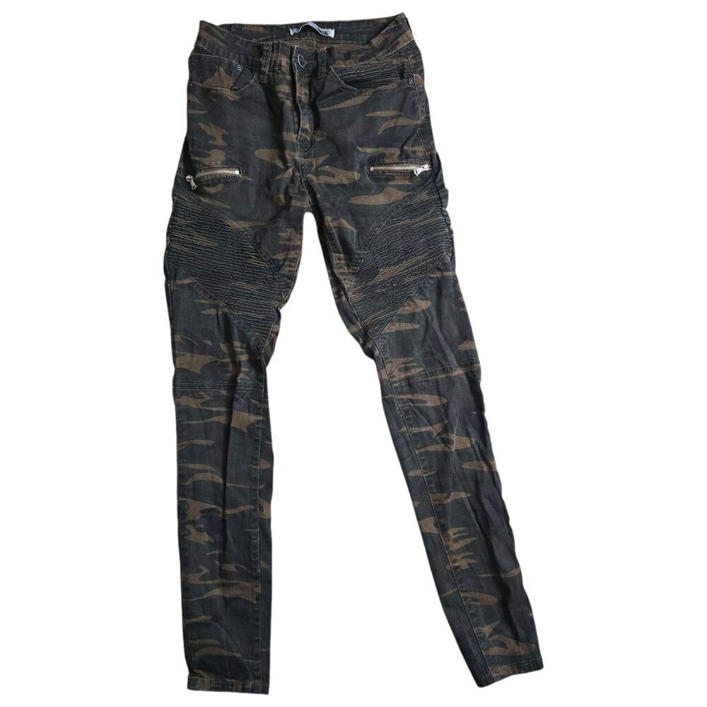 Blue Topic Womens 7 / 8 Camo Stretch Skinny Jeans Five Pockets Panel Pants